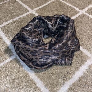 Charlotte Russe Metallic Leopard Print Oversized Infinity Scarf